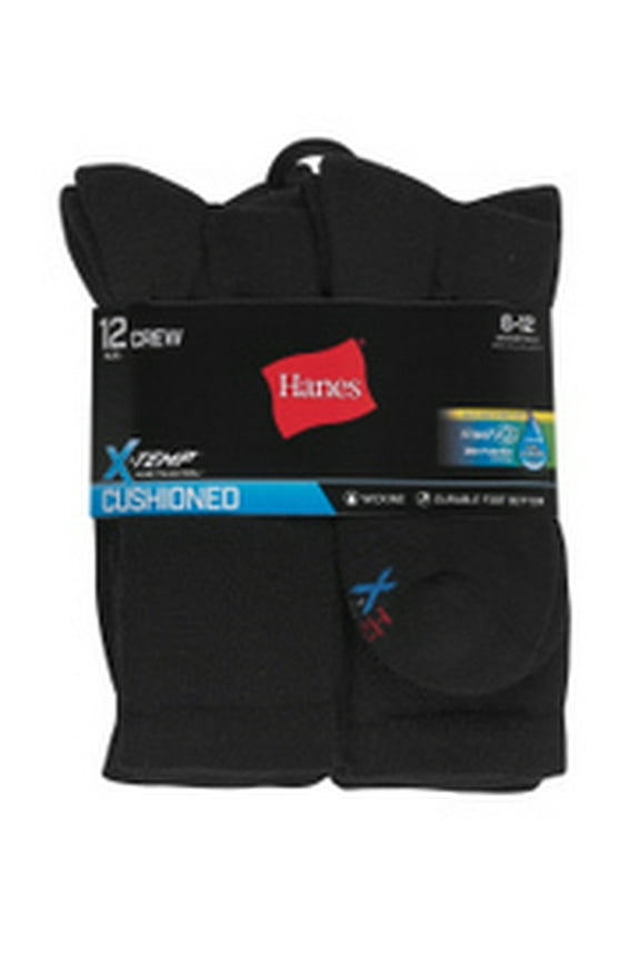 Hanes Men's FreshIQ X-Temp Active Cool Crew Socks 12-Pack