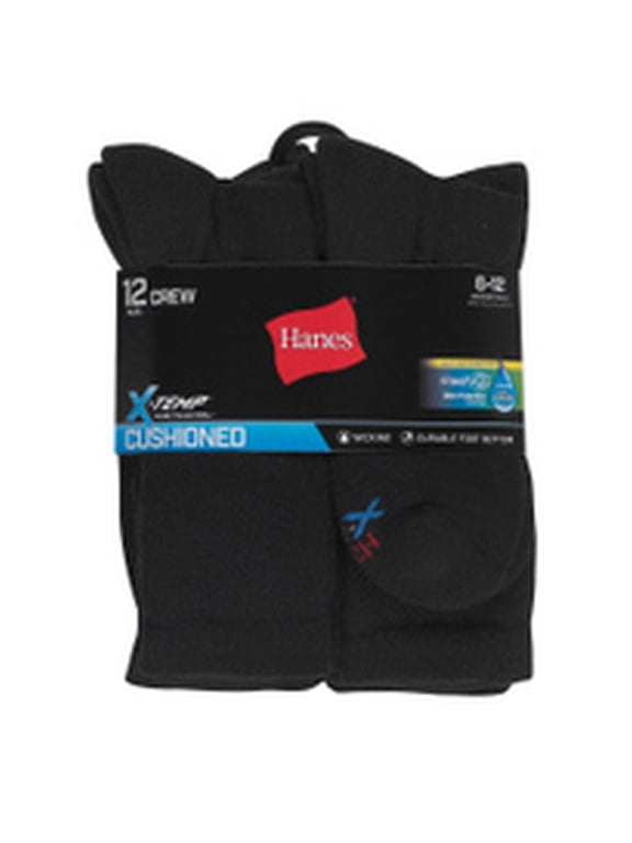 Hanes Men's FreshIQ X-Temp Active Cool Crew Socks 12-Pack