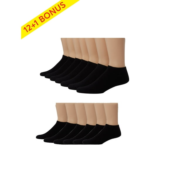 Hanes Men's FreshIQ X-Temp Active Cool No-Show Socks, 12 + 1 Bonus Pack