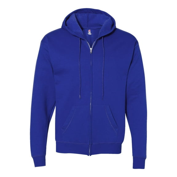 Hanes Men's Full Zip EcoSmart Fleece Hoodie, Deep Royal, Large
