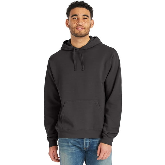 Hanes Men's Garment Dyed Fleece Hoodie New Railroad Gray 2XL
