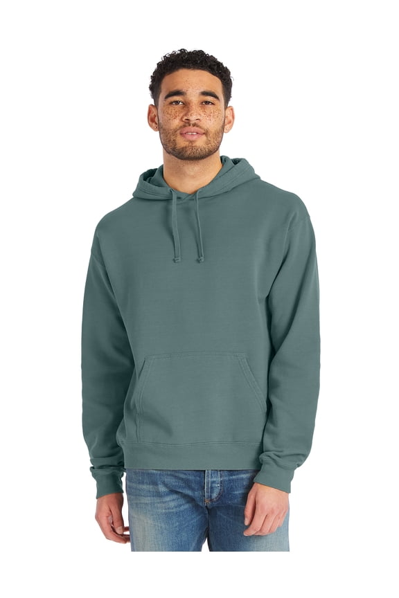 Men's Garment Dyed Fleece Hoodie Cypress Green S