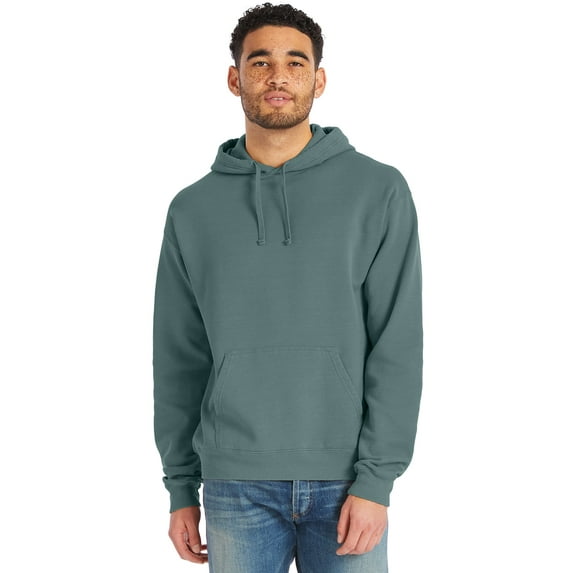 Hanes Men's Garment Dyed Fleece Hoodie Cypress Green 2XL