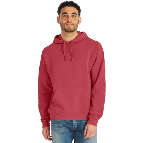 Hanes Men's Garment Dyed Fleece Hoodie Crimson Fall 3XL