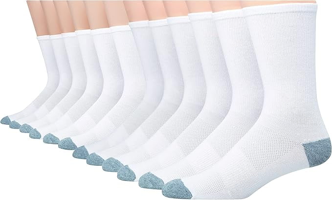 Hanes Men's Hanes Men's Socks, X-temp Lightweight Socks, Crew and Ankle, 12-pack Size 6-12