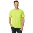 thumbnail image 1 of Hanes Men's Hi-Vis Workwear Pocket T-Shirt, Short Sleeve Work Tee, Durable, Safety Green, S, 1 of 5