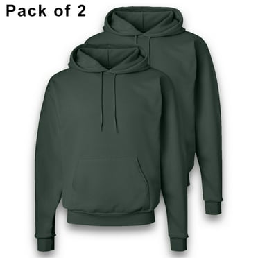 Hanes - Men's Hoodie with Kangaroo Pocket | Fleece Ecosmart Hooded Sweatshirt, 7.8 Oz 50/50 Cotton/Polyester - Deep Forest, 2 Pack, S Size