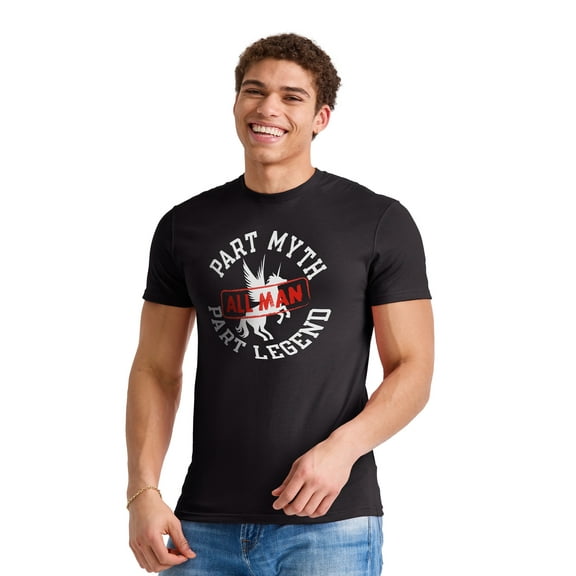 Hanes Men's Humor Part Myth, Part Legend, All Man Short Sleeve Graphic T-shirt