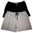 thumbnail image 1 of Hanes Men's Jersey Drawstring Sleep Shorts with Logo Waistband 2-Pack Active Grey Heather/Black 3XL, 1 of 13