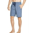 thumbnail image 1 of Hanes Men's Jersey Drawstring Sleep Shorts with Logo Waistband 2-Pack Chambre Blue Heather/Bright Navy XL, 1 of 2