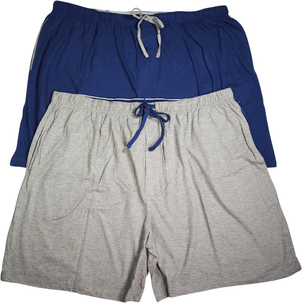 Hanes Men s Jersey Lounge Drawstring Shorts with Logo Waistband 2 Pack Style 1005 Walmart