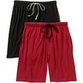 thumbnail image 1 of Hanes Men's Jersey Lounge Drawstring Shorts with Logo Waistband 2-Pack, 1 of 4