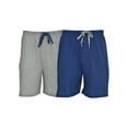 thumbnail image 1 of Hanes Men's Jersey Lounge Drawstring Shorts with Logo Waistband 2-Pack, 1 of 3