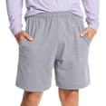 thumbnail image 1 of Hanes Men's Jersey Short with Pockets, Light Steel, Large, 1 of 3