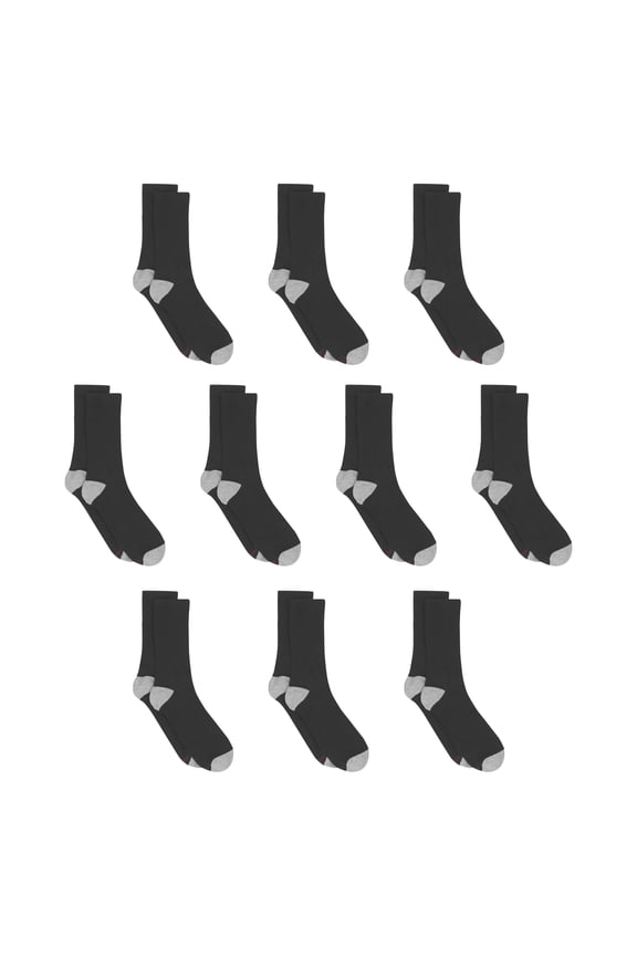 Men's Lightweight Comfort Super Value Crew Socks, 20-Pack, Sizes 6-12