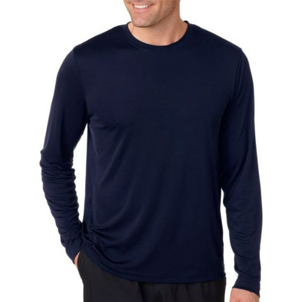 Hanes Men's Long Sleeve Cool Dri TShirt UPF 50, XLarge, 2 Pack ,1 Graphite / 1 Navy