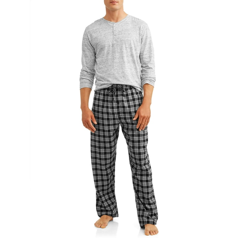 Hanes Men's and Big Men's Cotton Flannel Pajama Set, 2-Piece