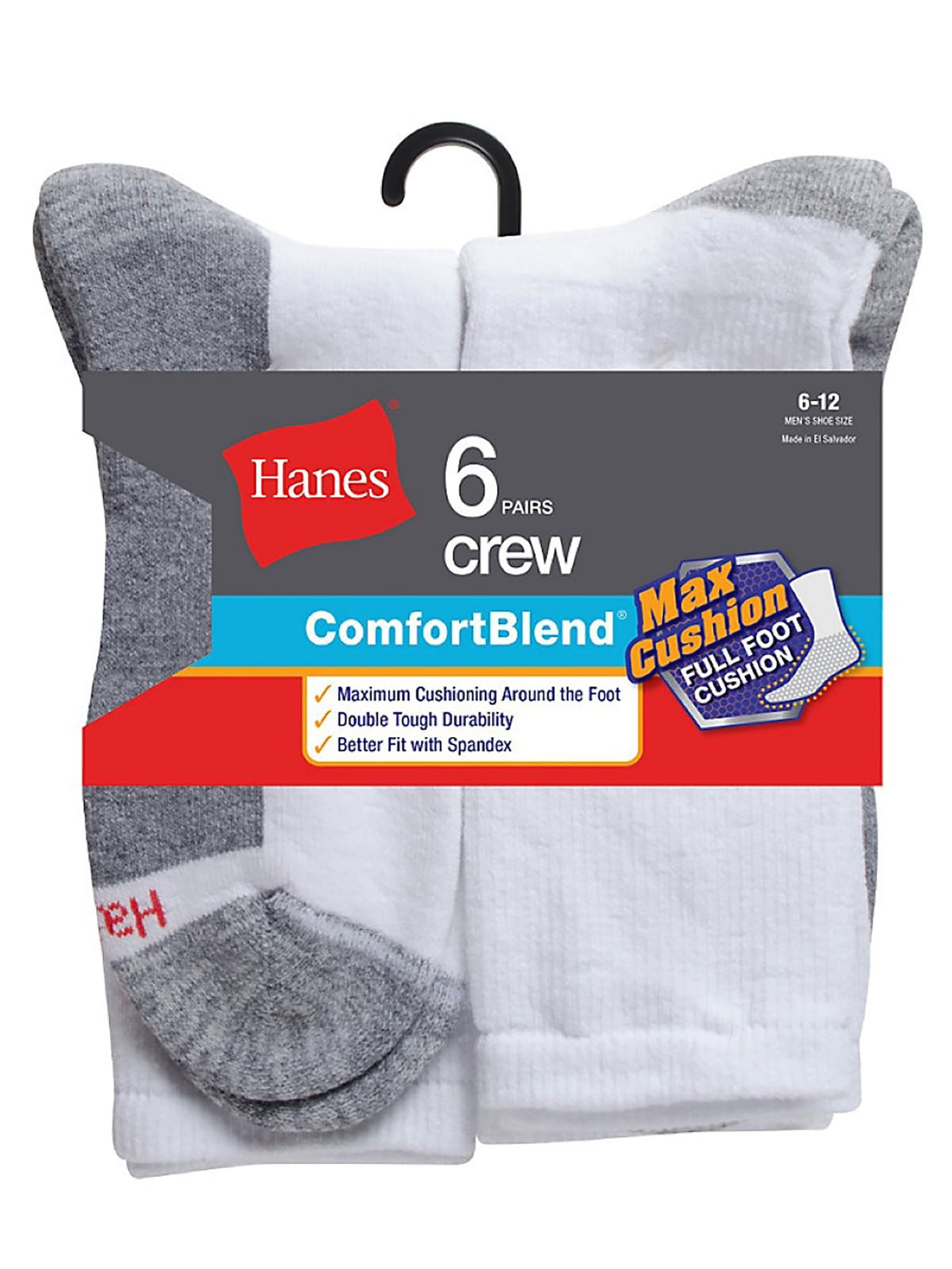 Hanes Herren Socken 6er Pack - Maximaler Komfort & Frische-Technologie