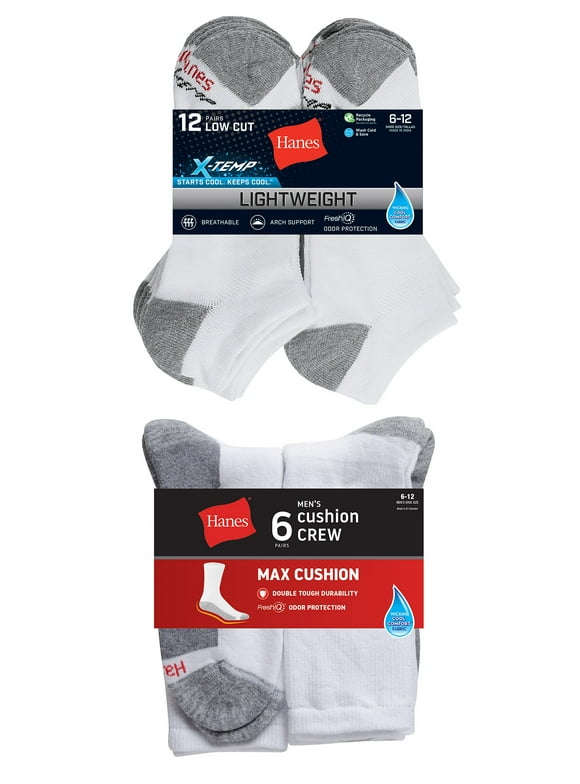 Hanes Men's X-Temp Comfort Cool Ankle Socks