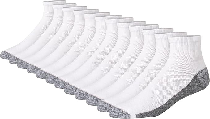 Hanes Men's Max Cushioned Ankle Socks 12 Pack  6-12