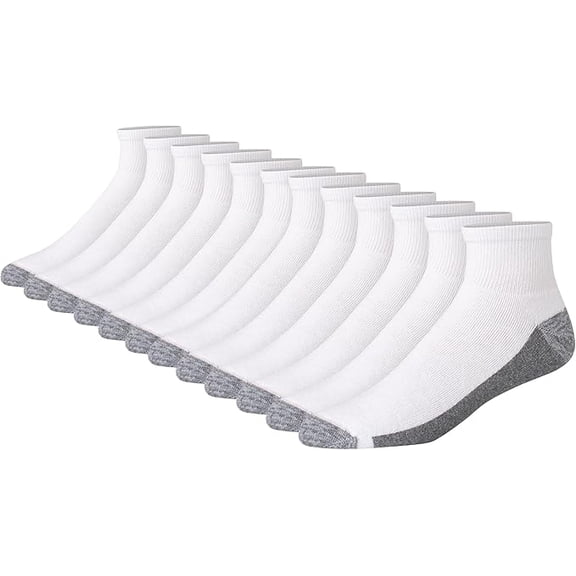 Hanes Men's Max Cushioned Ankle Socks 12 Pack  6-12