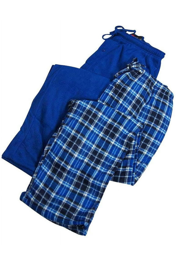 Men's Microfleece Pajama Pant Set (Pack of 2) - Cozy Warm Mens Fleece Lounge Pants - 30 Day Guarantee - FREE SHIPPING