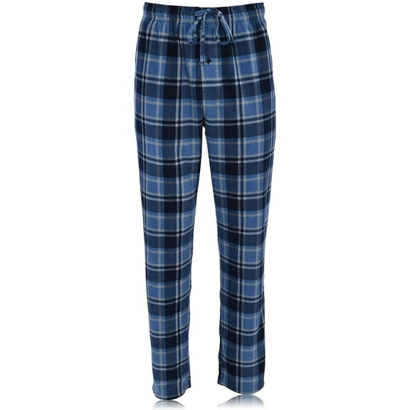 Hanes Men's Microfleece Plaid Sleep Pants - Blue Plaid
