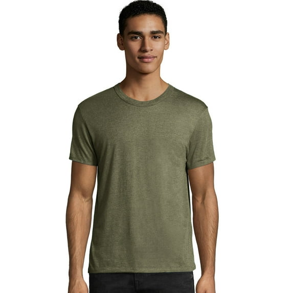 Hanes Men's Modal Elevated Tee Military Green Triblend M