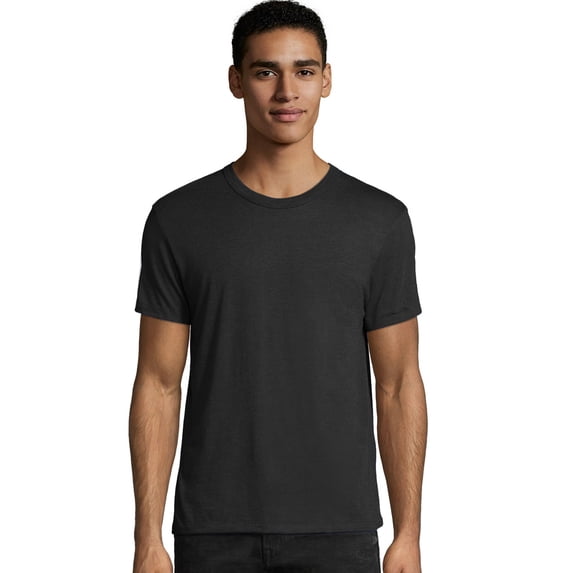 Hanes Men's Modal Elevated Tee Solid Black S