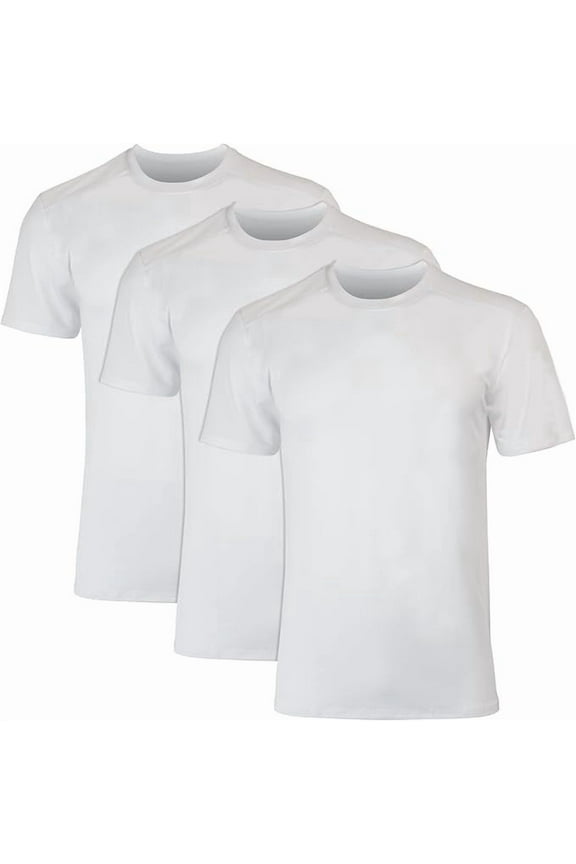Men's Moves Mesh T-Shirt, X-Temp Moisture-Wicking Tee, White Or Black/Grey, 3-Pack