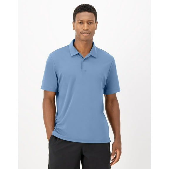 Hanes Moves Men's Short Sleeve Performance Polo Blue Dive L