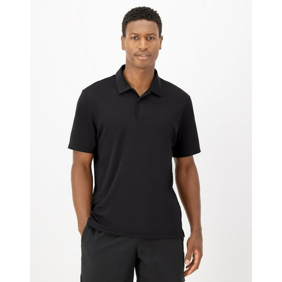Hanes Moves Men's Short Sleeve Performance Polo Black 2XL