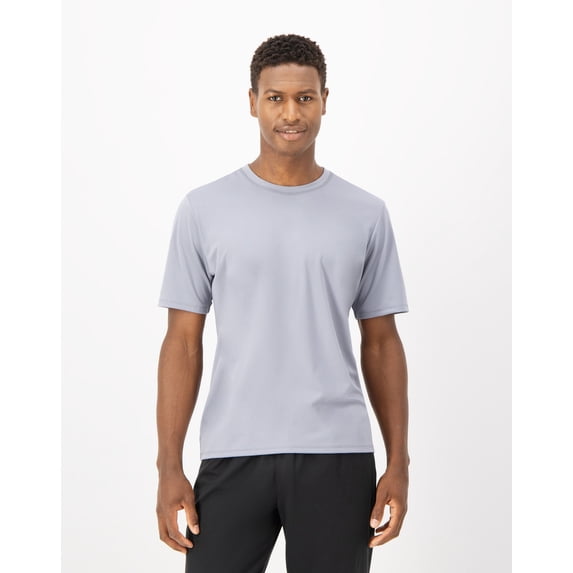 Hanes Moves Men's Short Sleeve Performance Tee Tubing Grey 3XL