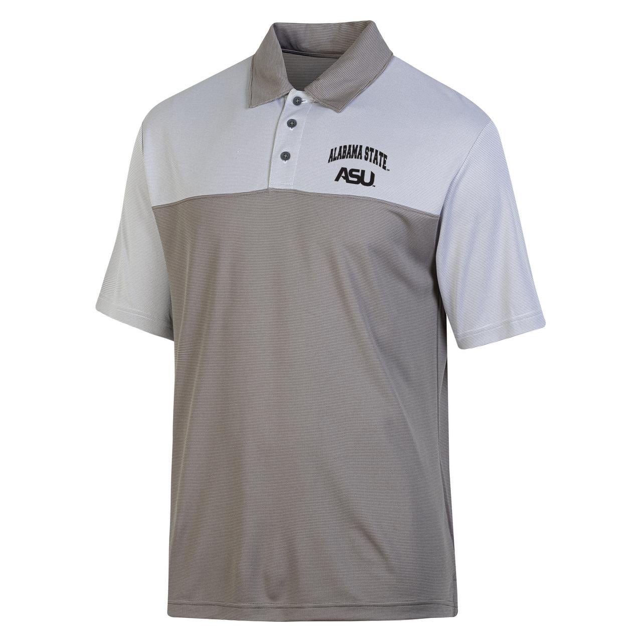 Hanes Men's NCAA Alabama State 3 Button Colorblock Polo
