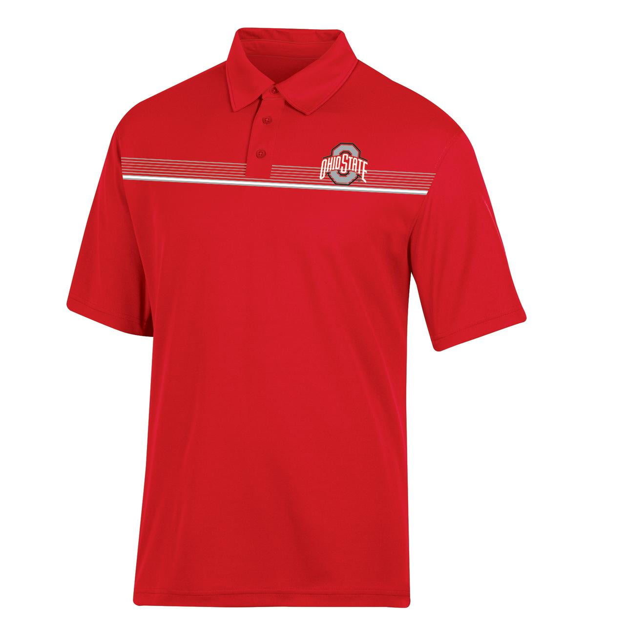 Hanes Men's NCAA Ohio State Colorblock Synthetic Polo