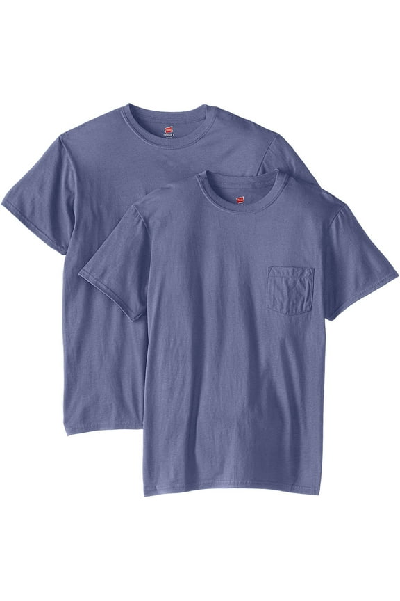 Men's Nano Premium Cotton Pocket T-Shirt Pack of 2, Vintage Denim, Medium