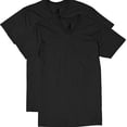 thumbnail image 1 of Hanes Men's Nano Premium Cotton V-Neck T-Shirt Pack of 2, Black, X-Large, 1 of 1