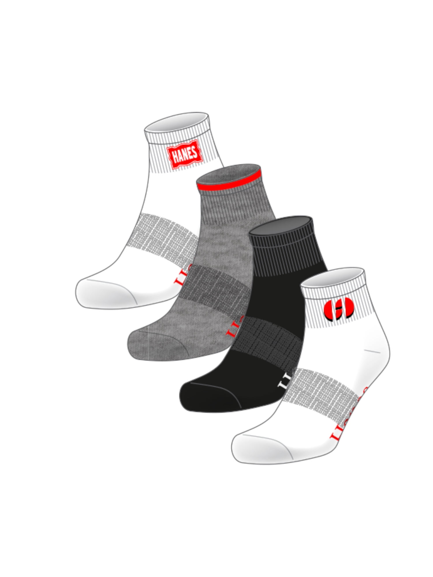 Hanes Men's Newstalgia Holiday Ankle, 4-Pack