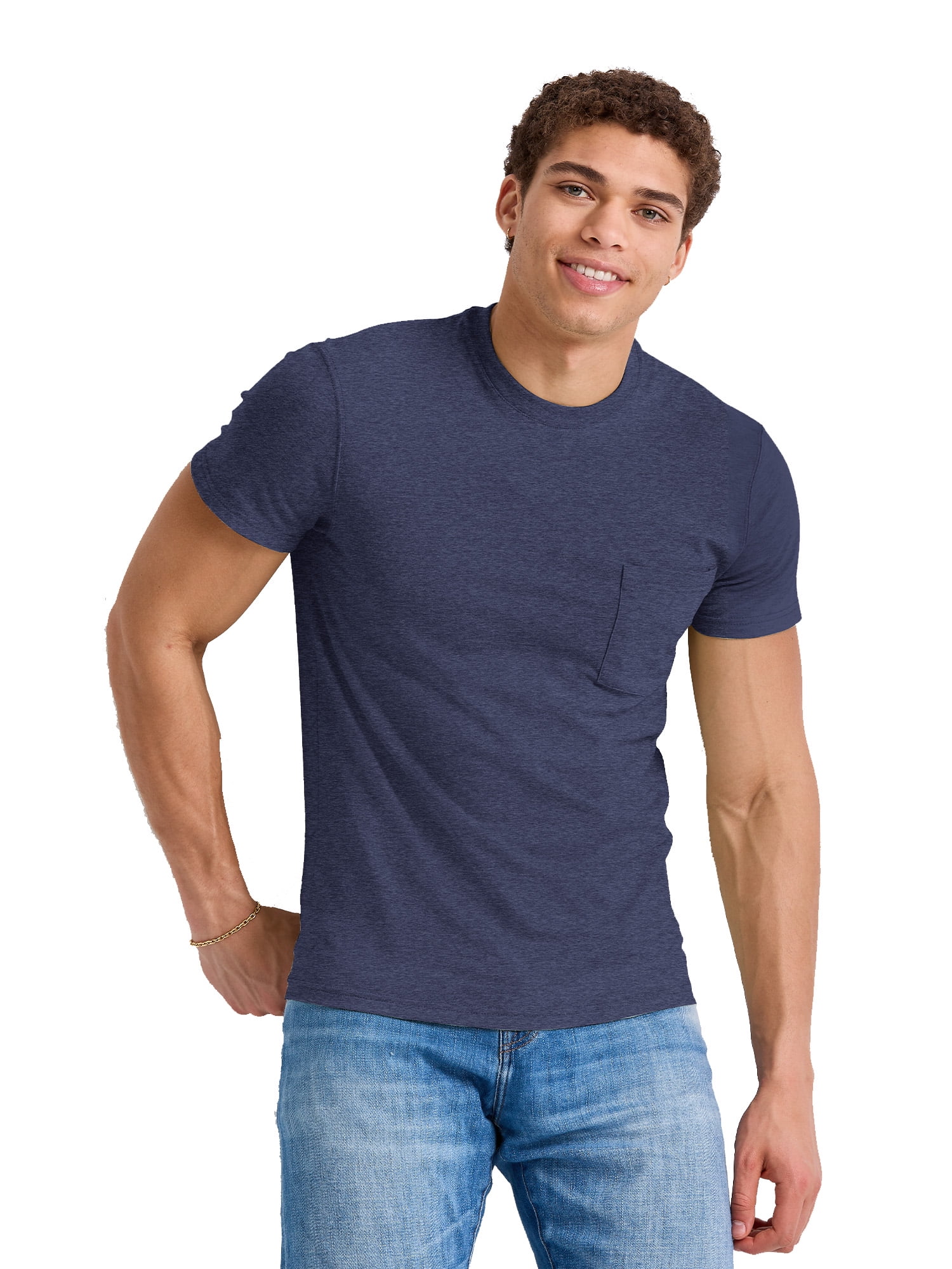 Hanes Men's Originals Crewneck T-Shirt with Pocket, Sizes S-3XL ...
