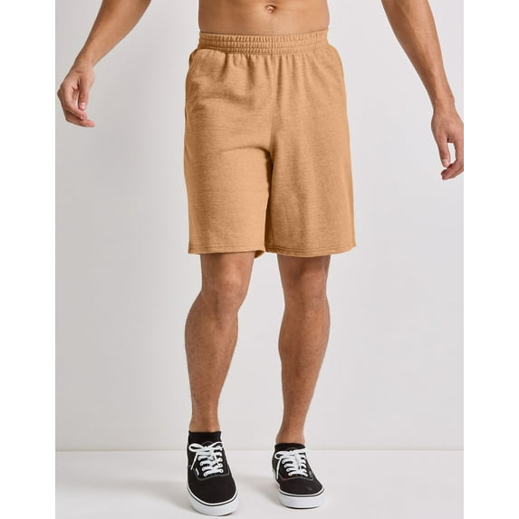Hanes Shorts Mens French Terry Sweat Elastic Waist Tri-Blend Pockets 9 in Inseam