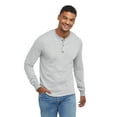 thumbnail image 1 of Hanes Men's Originals French Terry Cloth Henley Tee with Long Sleeves, Sizes S-3XL, 1 of 7