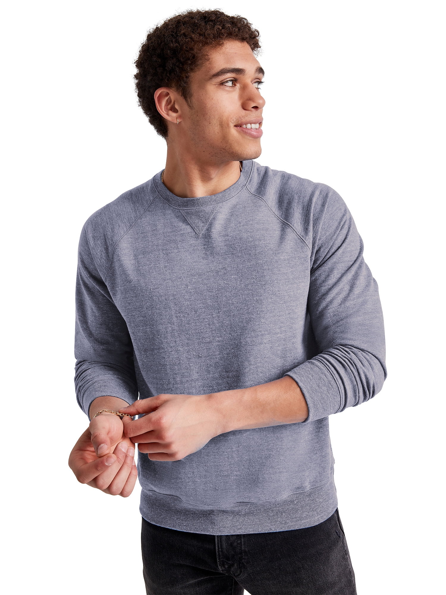 Hanes Men's Originals French Terry Tri-Blend Crewneck Sweatshirt, Sizes S-2XL