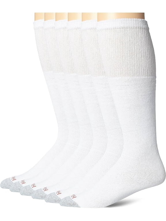Men's Over-the-Calf Tube Socks 12-Pack Shoe Size 6-14