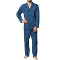 thumbnail image 1 of Hanes Men's Pajamas Cotton X-Temp Long Sleeve Shirt & Pants Knit Pjs Lounge Set - Blue Yonder (Medium), 1 of 7