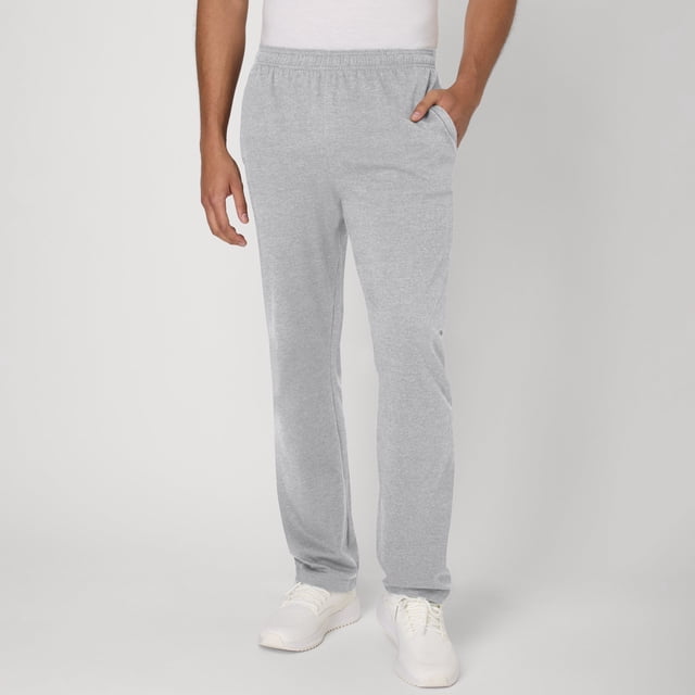 Hanes Men's Pants, Cotton Knit Jersey Light Steel S