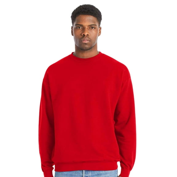 Hanes Men's Perfect Crewneck Sweatshirt, 80/20 Cotton/Polyester Long Sleeve Fleece Winter Sweater (Athletic Red, S)