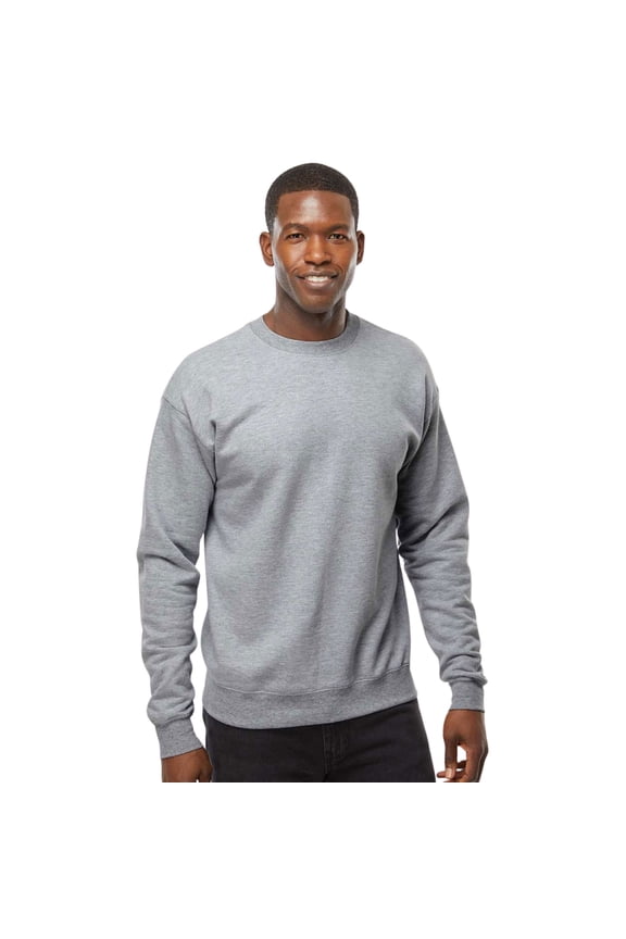 Men's Perfect Crewneck Sweatshirt, 80/20 Cotton/Polyester Long Sleeve Fleece Winter Sweater (Light Steel , XL)