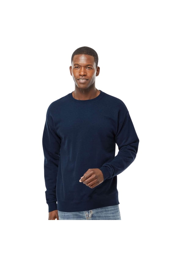 Men's Perfect Crewneck Sweatshirt, 80/20 Cotton/Polyester Long Sleeve Fleece Winter Sweater (Navy, XL)