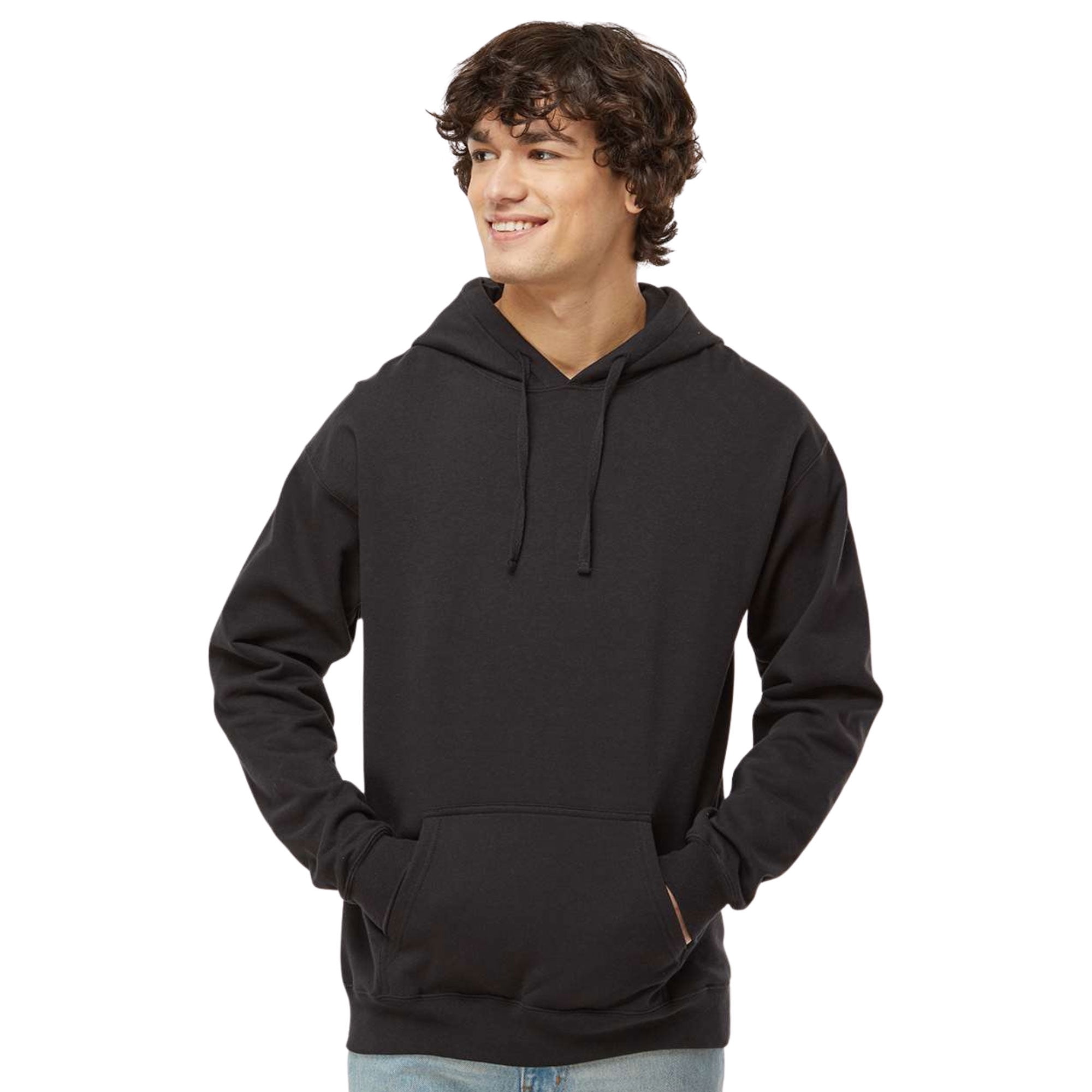 Hanes Men's Perfect Sweats Hooded Sweatshirt 80/20 Ring-Spun Cotton/Polyester Pullover Cozy Soft Winter Hoodie (Black, S)