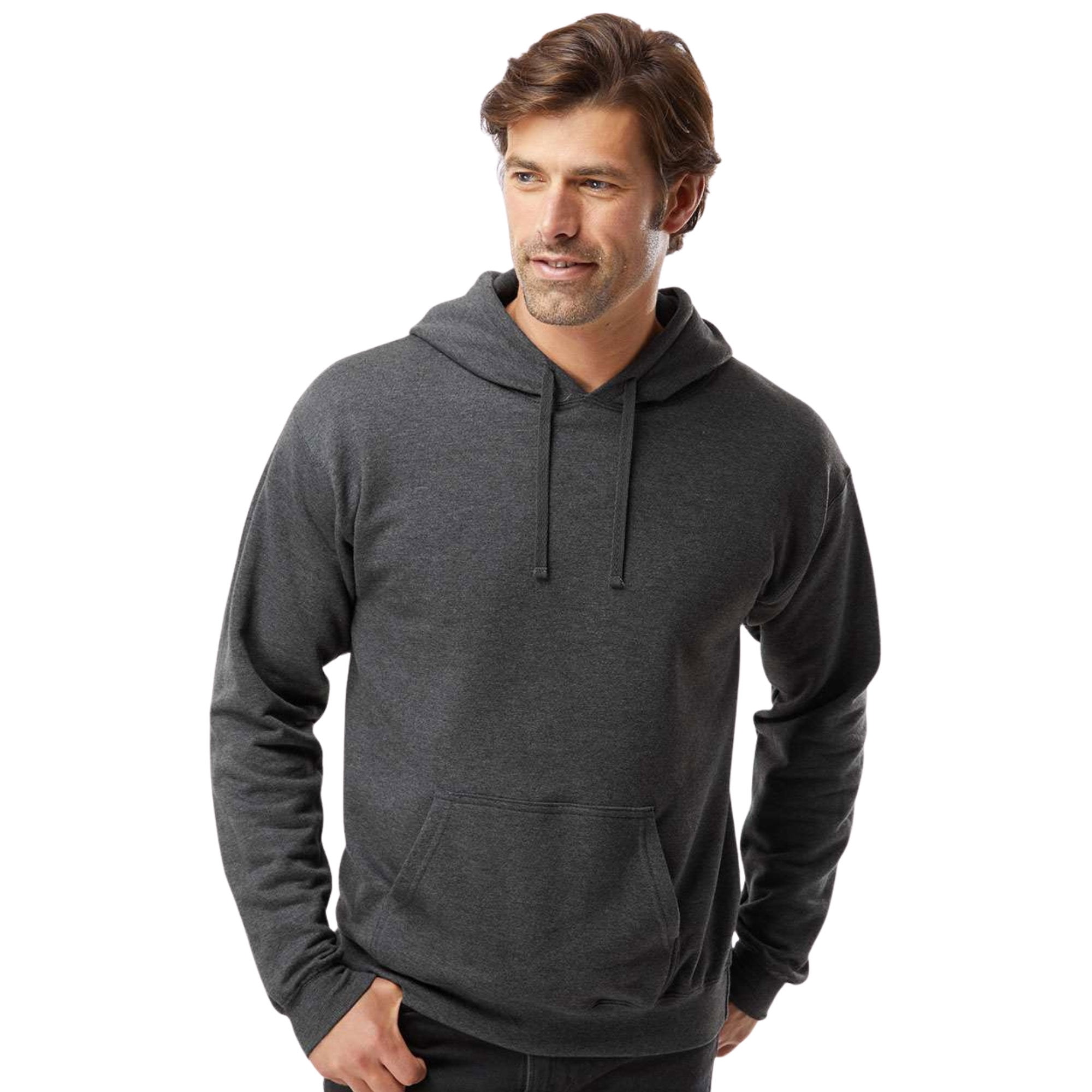 Hanes Men's Perfect Sweats Hooded Sweatshirt 80/20 Ring-Spun Cotton/Polyester Pullover Cozy Soft Winter Hoodie (Charcoal-Heather, 2XL)